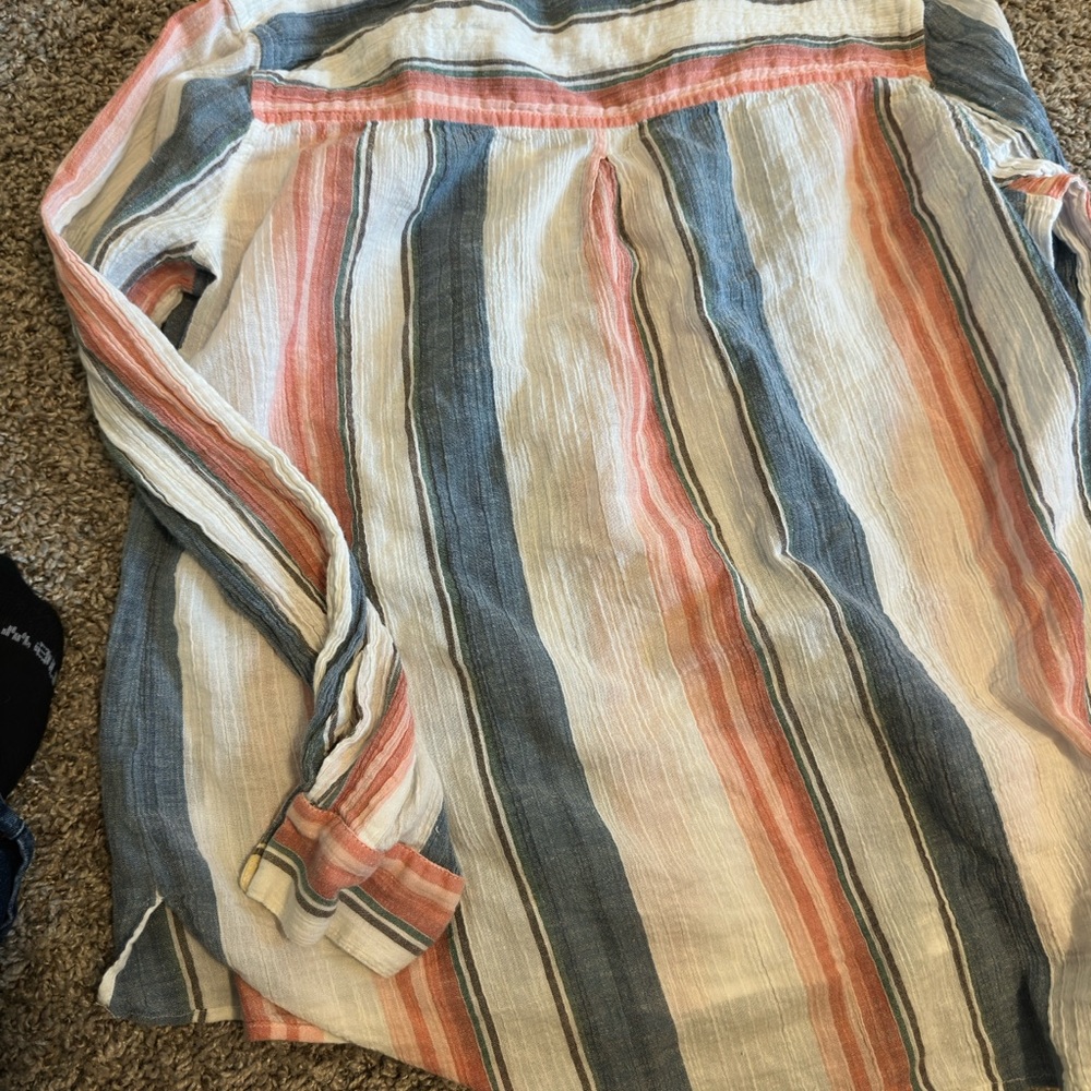 Sanctuary Multicolor Striped Button-Down Shirt Si… - image 6